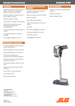 Подемници с единична вертикална мачта JLG 10MSP