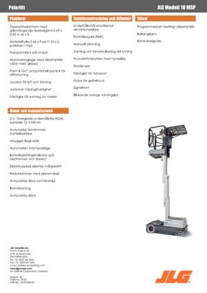 Подемници с единична вертикална мачта JLG 10MSP