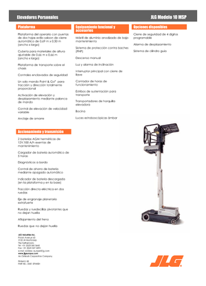 Подемници с единична вертикална мачта JLG 10MSP