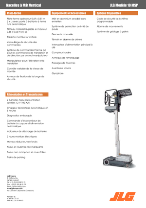 Подемници с единична вертикална мачта JLG 10MSP