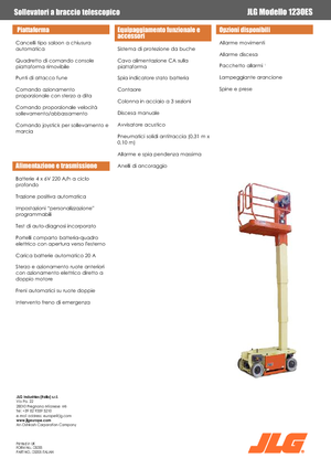 Подемници с единична вертикална мачта JLG 1230ES