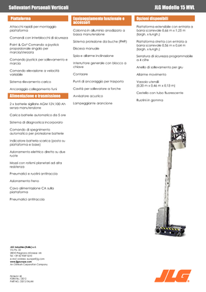 Подемници с единична вертикална мачта JLG 15 MVL