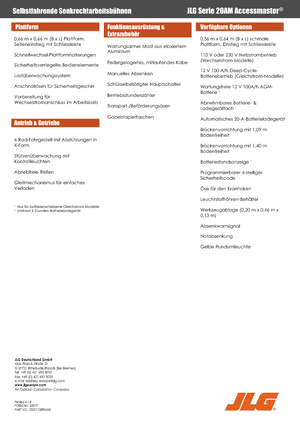 Подемници с единична вертикална мачта JLG 20AM