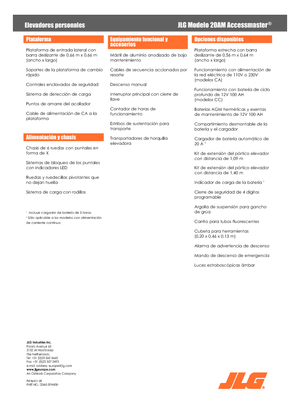 Подемници с единична вертикална мачта JLG 20AM