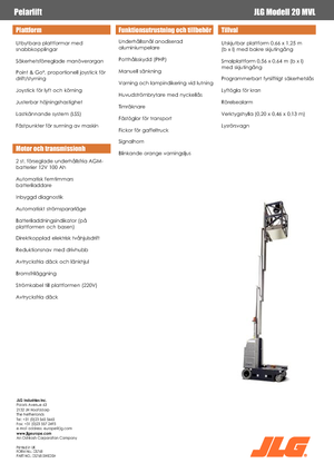 Подемници с единична вертикална мачта JLG 20MVL