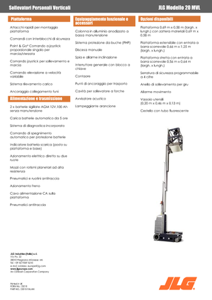 Подемници с единична вертикална мачта JLG 20MVL