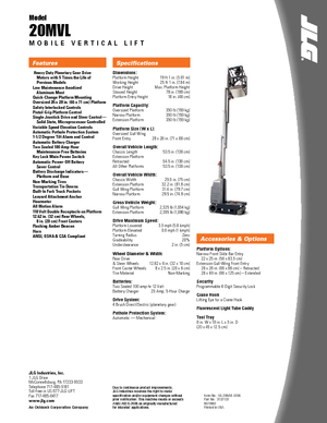 Подемници с единична вертикална мачта JLG 20MVL