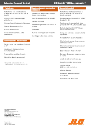 Подемници с единична вертикална мачта JLG 25AM