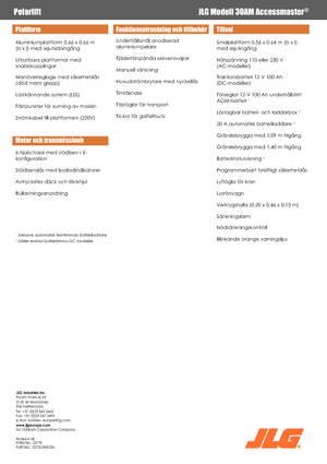 Подемници с единична вертикална мачта JLG 30AM