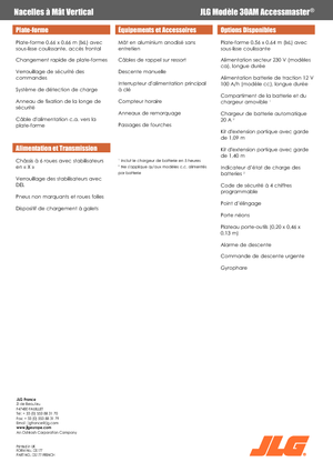 Подемници с единична вертикална мачта JLG 30AM