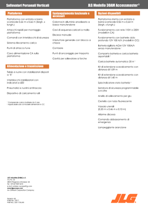 Подемници с единична вертикална мачта JLG 30AM