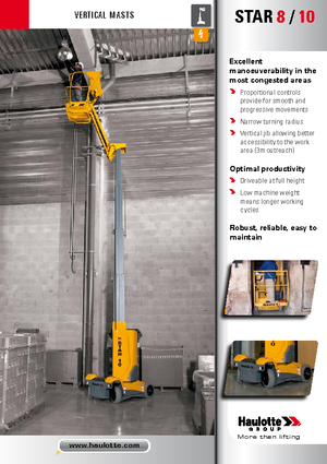 Подемници с единична вертикална мачта Haulotte Star 10 NT
