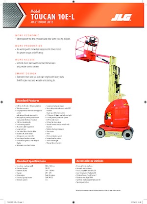 Подемници с единична вертикална мачта JLG-Toucan Toucan 10E-L