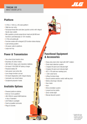 Подемници с единична вертикална мачта JLG-Toucan Toucan 12E