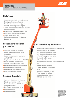 Подемници с единична вертикална мачта JLG-Toucan Toucan 12E