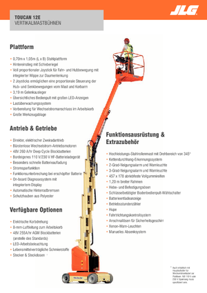 Подемници с единична вертикална мачта JLG-Toucan Toucan 12E