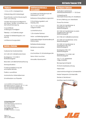 Подемници с единична вертикална мачта JLG-Toucan Toucan 1210