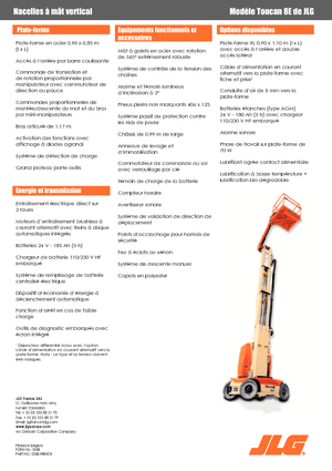 Подемници с единична вертикална мачта JLG-Toucan Toucan 8 E