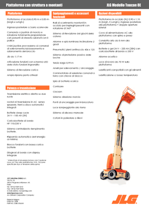 Подемници с единична вертикална мачта JLG-Toucan Toucan 8 E