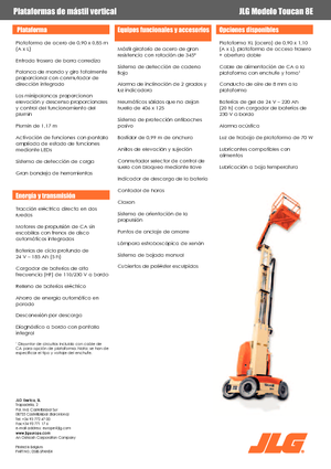 Подемници с единична вертикална мачта JLG-Toucan Toucan 8 E