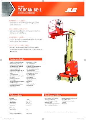 Подемници с единична вертикална мачта JLG-Toucan Toucan 8E-L