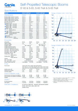 Пълзящи телескопични подемници Genie S-65 TraX