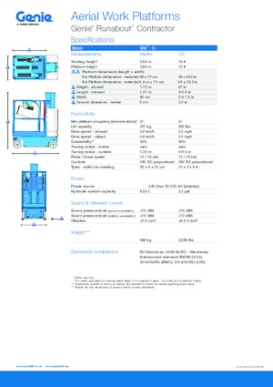 Колесни телескопични подемници Genie GRC-12 Runabout