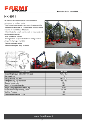 Кранове за товарене на дървен материал Farmi HK 4571 X