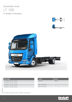 Твърдо шаси DAF LF 180 FA 10t