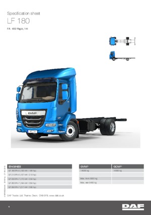 Твърдо шаси DAF LF 180 FA 14t