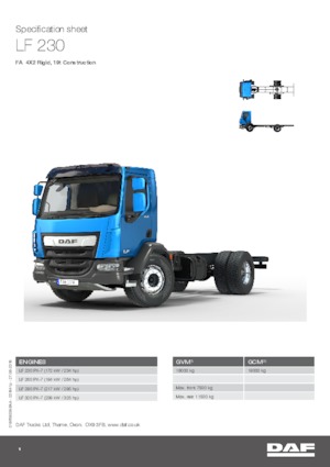 Твърдо шаси DAF LF 230 FA 19t