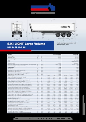 Полуремаркета за самосвали Schmitz Cargobull S.KI LIGHT 24 10.5 SL AK