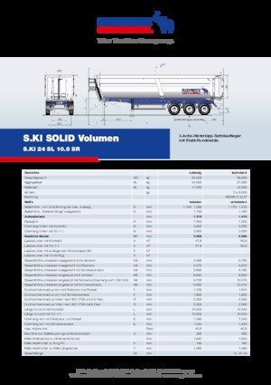Полуремаркета за самосвали Schmitz Cargobull S.KI LIGHT 24 SL 10.5 SR