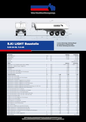 Полуремаркета за самосвали Schmitz Cargobull S.KI LIGHT 24 SL 7.2 AK