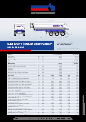 Полуремаркета за самосвали Schmitz Cargobull S.KI LIGHT 24 SL 7.2 SR