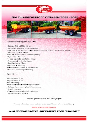 Самосвални ремаркета Jako Tiger 100SK