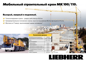 Кулокран монтиран върху камион - тролейна стрела - долно въртене Liebherr MK 100