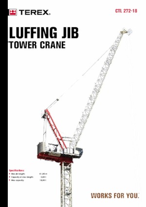 Кулокран - товароподемна накланяща се стрела - горно въртене TEREX CRANES CTL 272-18