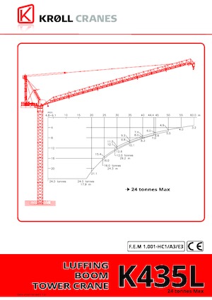 Кулокран - товароподемна накланяща се стрела - горно въртене Kroll K435L