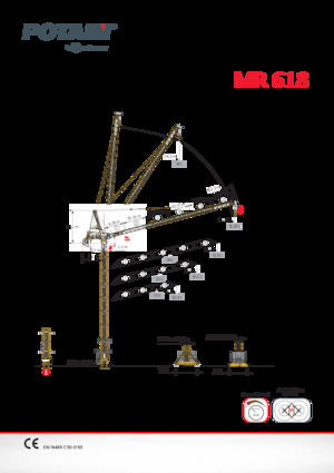 Кулокран - товароподемна накланяща се стрела - горно въртене Potain MR 618