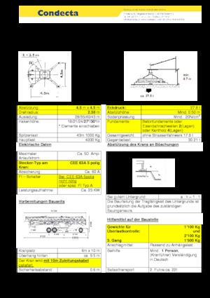 Кулокран - тролейна стрела - долно въртене Condecta E 4310