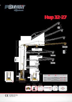 Кулокран - тролейна стрела - долно въртене Potain Hup32-27