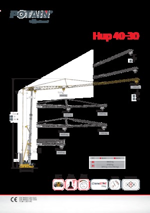 Кулокран - тролейна стрела - долно въртене Potain Hup40-30