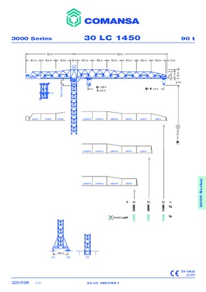 Кулокран - тролейна стрела - горно въртене Comansa 30LC1450
