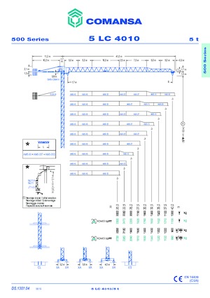 Кулокран - тролейна стрела - горно въртене Comansa 5LC4010