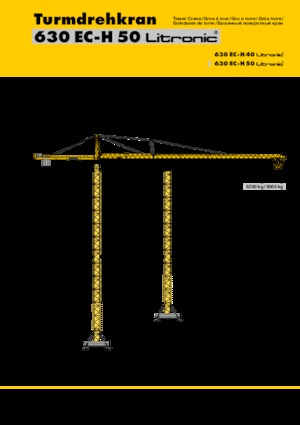 Кулокран - тролейна стрела - горно въртене Liebherr 630 EC-H 50 Litronic