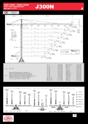 Кулокран - тролейна стрела - горно въртене Jaso J300N.A