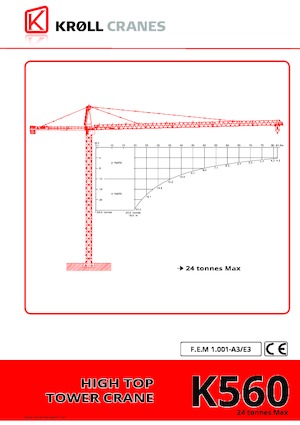 Кулокран - тролейна стрела - горно въртене Kroll K-560