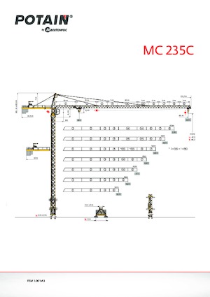 Кулокран - тролейна стрела - горно въртене Potain MC 235C