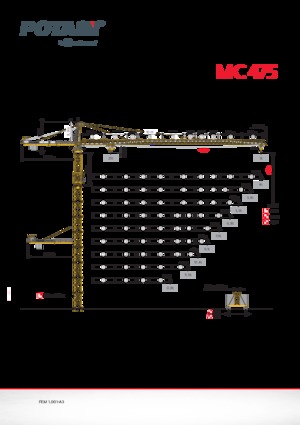 Кулокран - тролейна стрела - горно въртене Potain MC 475